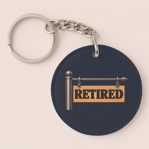 Retired Wooden Hanging Sign Key Ring