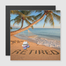 Retired Written in Sand Tropical Florida Beach