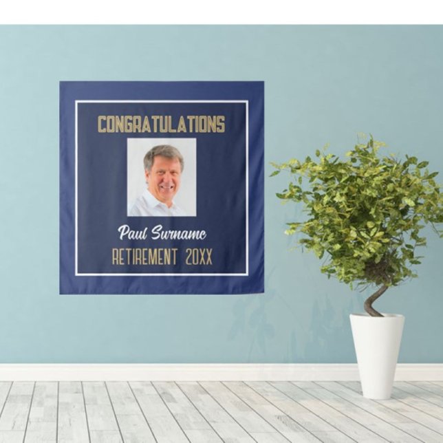 Retiree Congrats! Photo Retirement Wall Tapestry (Creator Uploaded)