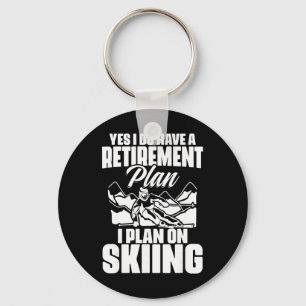 Retiree Funny Retirement Retire Pension Skiing Ret Key Ring