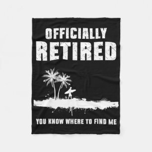 Retirement 2025 Retire Surfer Retired Gifts Surfin Fleece Blanket
