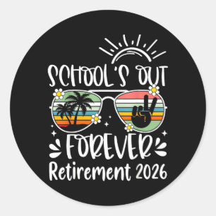 Retirement 2026 Retired Life Peace Sign Classic Round Sticker