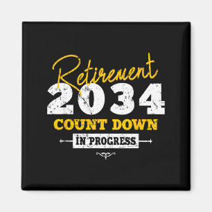 Retirement 2034 Count Down Heart Funny Retiring Magnet
