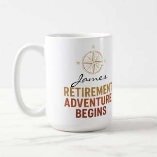 Retirement adventure begins, retired coffee mug