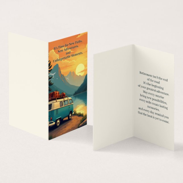 Retirement Adventure Camper Mountain Sunset Scene (Inside and Outside)