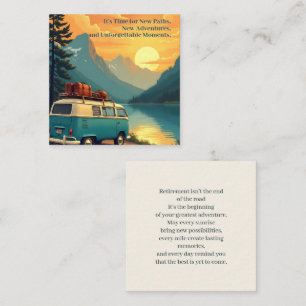 Retirement Adventure Camper Mountain Sunset Scene Card