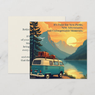 Retirement Adventure Camper Mountain Sunset Scene Card