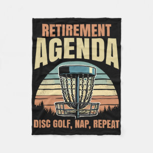 Retirement Agenda Disc Golf Nap Repeat Retired Gra Fleece Blanket