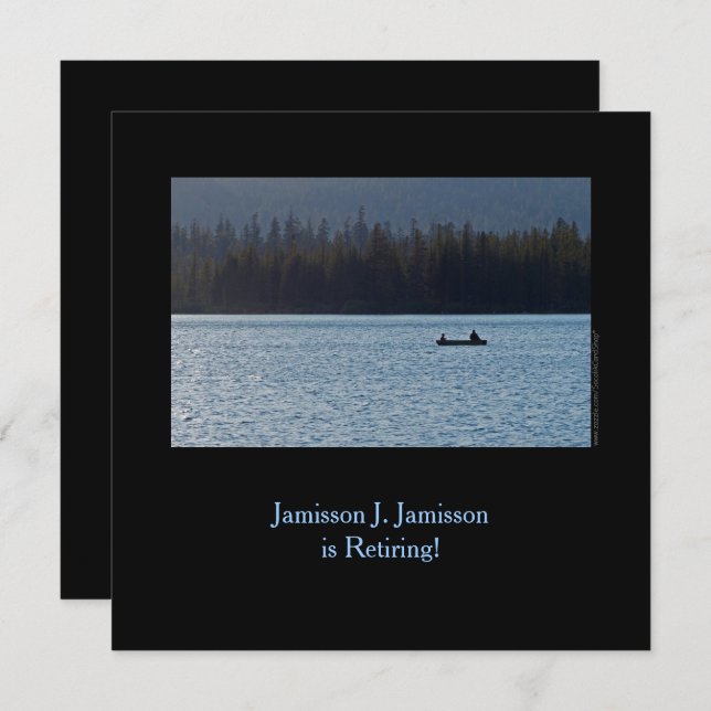 Retirement Announcement, Fisherman and Son on Lake Announcement (Front/Back)
