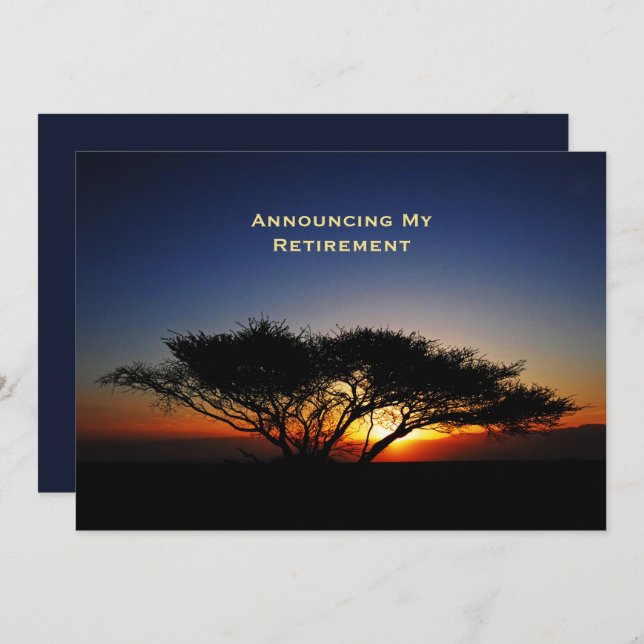 Retirement Announcement Lone Tree at Sunrise (Front/Back)