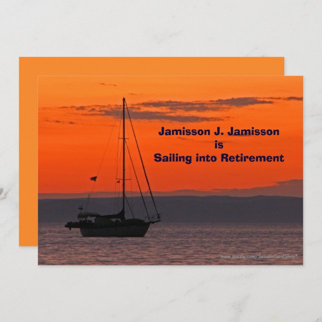 Retirement Announcement Sailing into retirement (Front/Back)