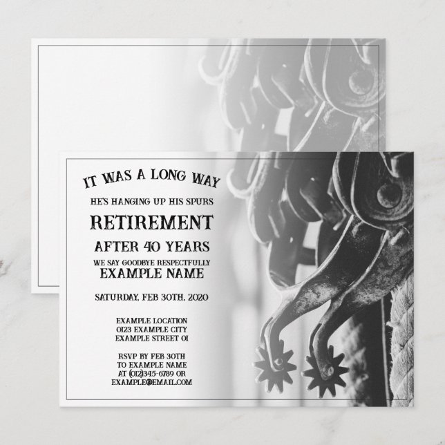 Retirement announcement with old spurs (Front/Back)