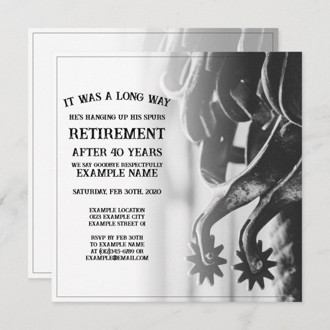 Retirement announcement with old spurs (Front/Back)
