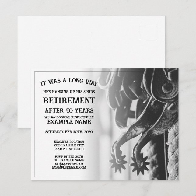 Retirement announcement with old spurs (Front/Back)