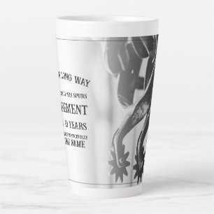 Retirement announcement with old spurs latte mug