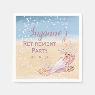 Retirement Beach Coastal Party  Napkin
