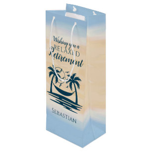 Retirement Beach Hammock Relaxed Wine Gift Bag