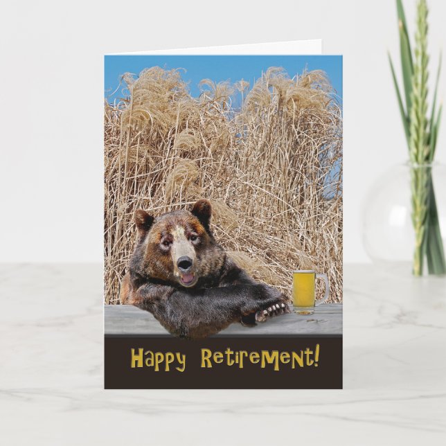 Retirement bear with beer card (Front)