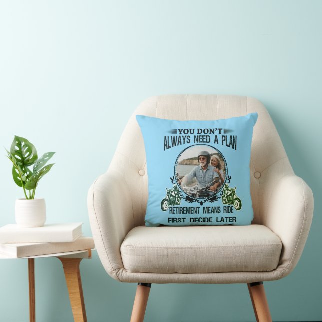 Retirement Biker Dad Custom Picture Cushion (Chair)