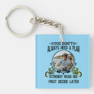 Retirement Biker Dad Custom Picture Key Ring
