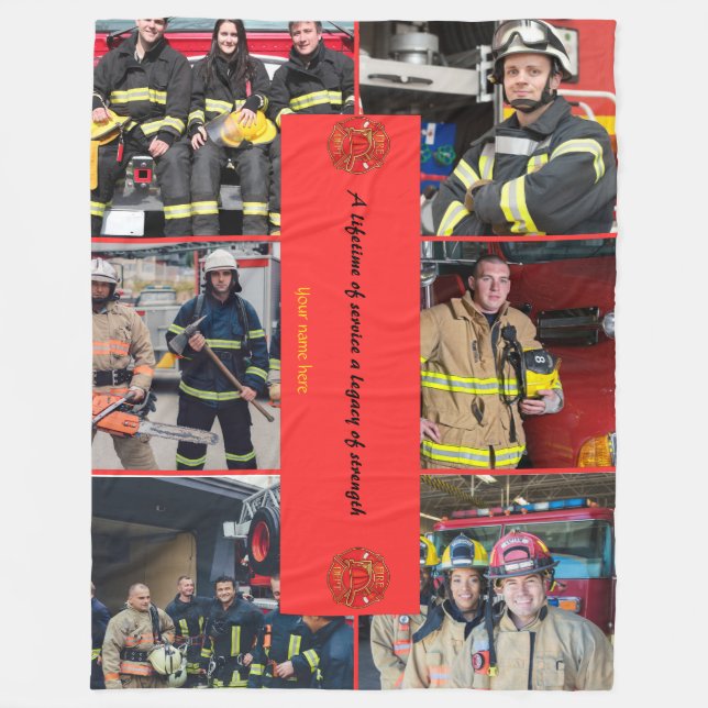  Retirement blanket personalised for Fireman Gift (Front)
