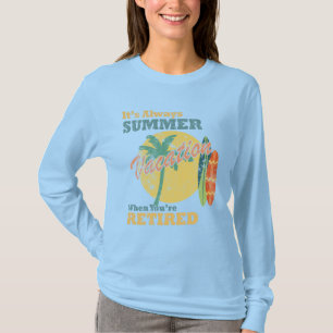 Retirement Bliss women's blue long sleeved T-Shirt