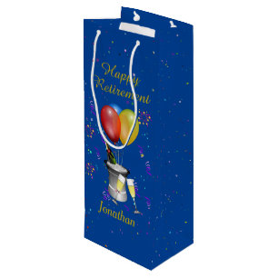 Retirement Blue Celebration Sparkling Wine Gift Bag