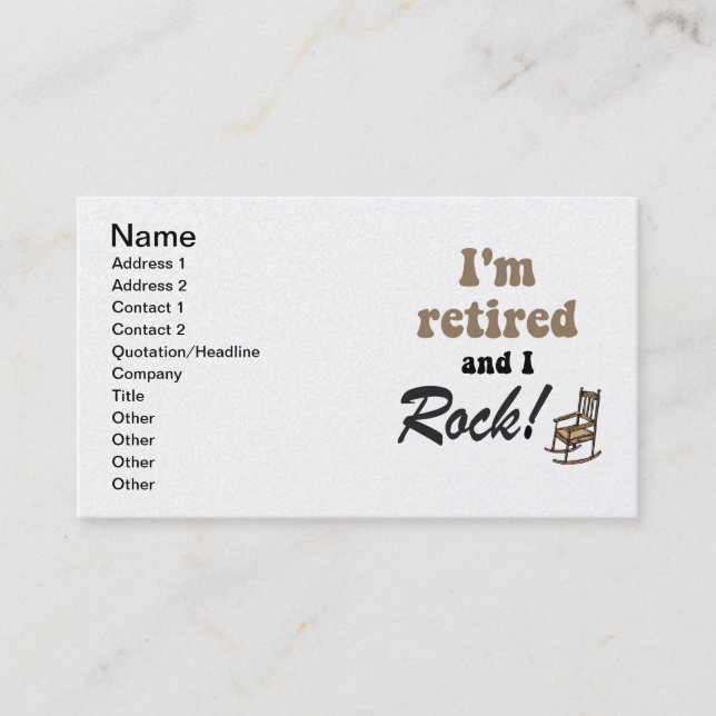 retirement calling card (Front)