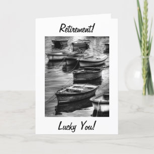 RETIREMENT CARD FILLED WITH GOOD WISHES/ROW BOATS
