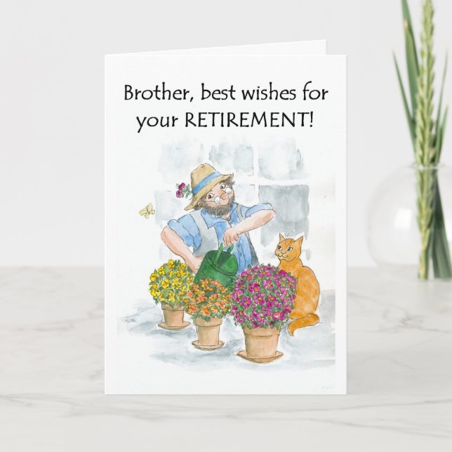 Retirement Card for a Brother - Gardener (Front)