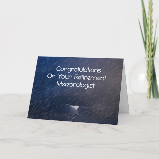Retirement Card for Meteorologist, Stormy Weather (Front)