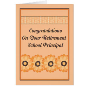 Retirement Card for School Principal with Flowers