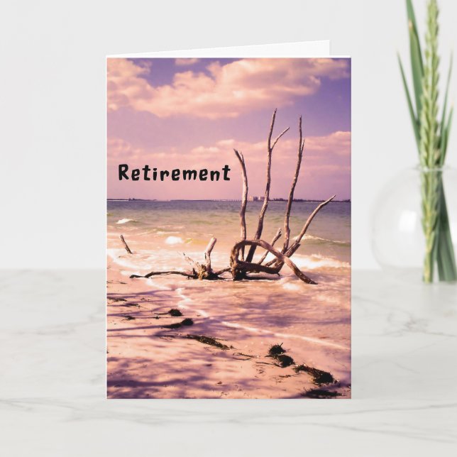 Retirement Card with Colourful Beach Scenic (Front)