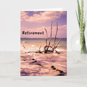 Retirement Card with Colourful Beach Scenic