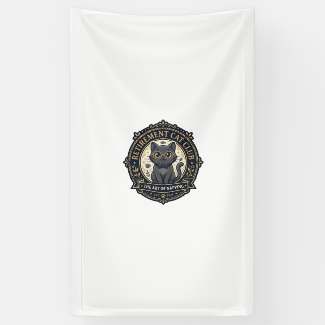 Retirement Cat Cat Dad Gift Idea - Retirement Cat  Banner (Vertical)