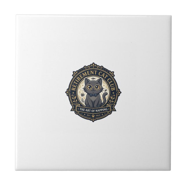 Retirement Cat Cat Dad Gift Idea - Retirement Cat  Ceramic Tile (Front)