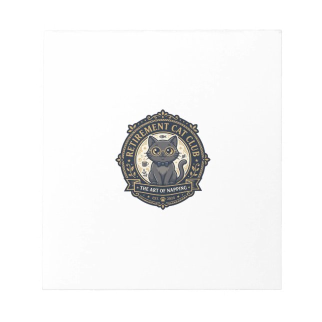 Retirement Cat Cat Dad Gift Idea - Retirement Cat  Notepad (Front)