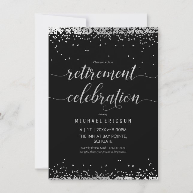 Retirement Celebration Invite, Elegant & Simple Invitation (Front)