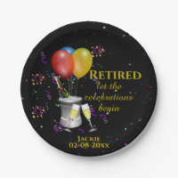Retirement Celebration Sparkling Wine Black