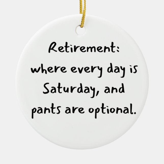 Retirement christmas  ceramic ornament (Front)