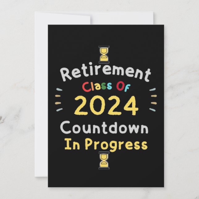 retirement class of 2024 countdown in progress invitation (Front)