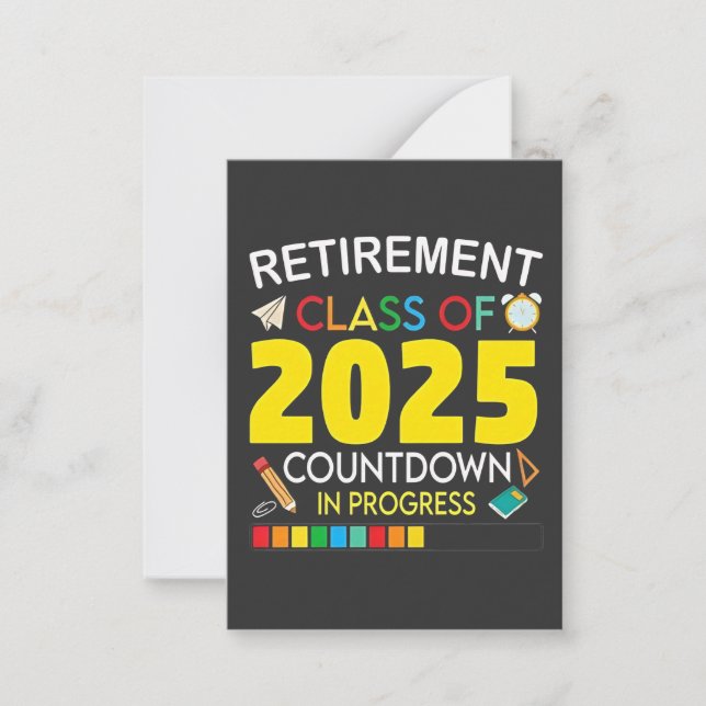 Retirement Class of 2025 Countdown in Process Card (Front)