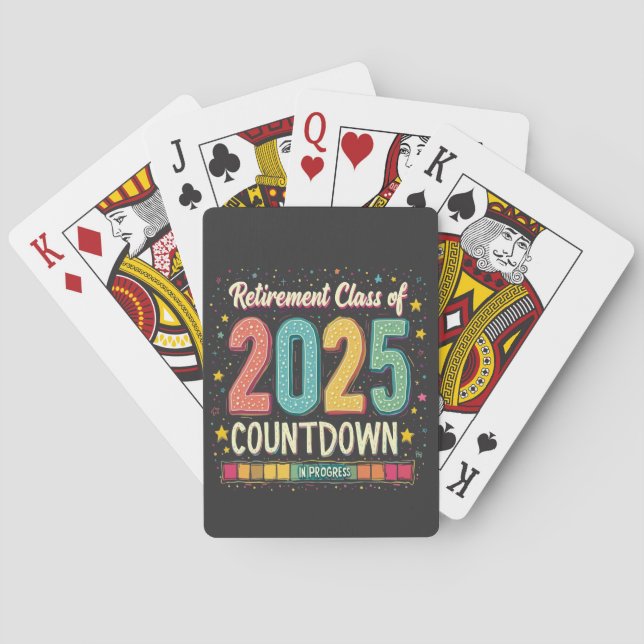 Retirement Class of 2025 in Process Graduation  Playing Cards (Back)