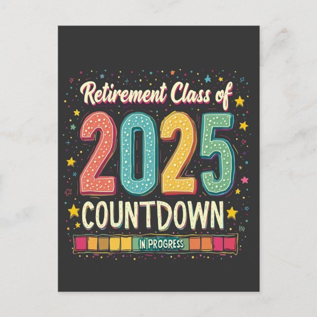 Retirement Class of 2025 in Process Graduation  Postcard (Front)