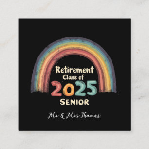 Retirement Class of 2025 Senior Milestone Moment Square Business Card