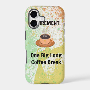 Retirement Coffee Break on Splatter Background