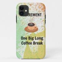 Retirement Coffee Break on Splatter Background
