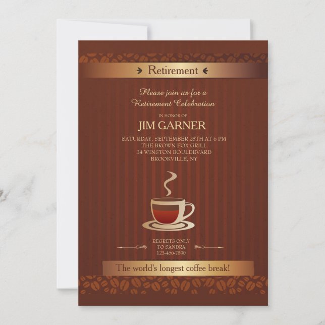 Retirement Coffee Cup Invitation (Front)