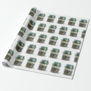 retirement coins in mason jar wrapping paper