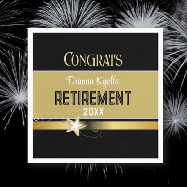 Retirement congrats!  Customised, Classy Napkin (Creator Uploaded)